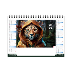 Calendrier personnalisable fabriqué en France de bureau Portrais 7 feuillets
