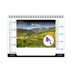 Calendrier personnalisable fabriqué en France de bureau Vendange 7 feuillets