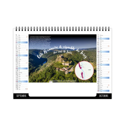 Calendrier personnalisable fabriqué en France de bureau Vendange 7 feuillets