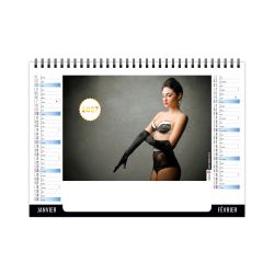 Calendrier publicitaire fabriqué en France de bureau A fleur de peau 7 feuillets