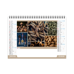 Calendrier personnalisable de bureau Assaisonnement