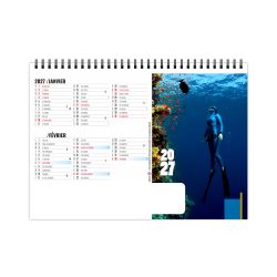 Calendrier publicitaire fabriqué en France de bureau Dépassement 7 feuillets