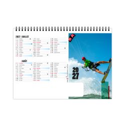 Calendrier publicitaire fabriqué en France de bureau Dépassement 7 feuillets