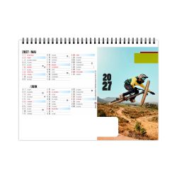 Calendrier publicitaire fabriqué en France de bureau Dépassement 7 feuillets