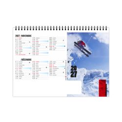 Calendrier publicitaire fabriqué en France de bureau Dépassement 7 feuillets