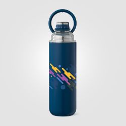 Bouteille gourde personnalisée avec couvercle et poignée en acier inoxydable recyclé 680 ml