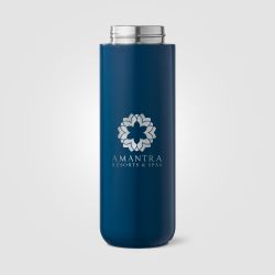 Bouteille gourde personnalisée avec couvercle et poignée en acier inoxydable recyclé 680 ml