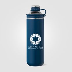 Bouteille gourde personnalisée avec couvercle et poignée en acier inoxydable recyclé 680 ml