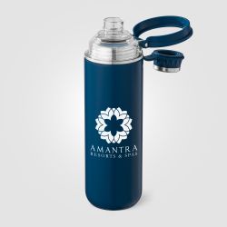 Bouteille gourde personnalisée avec couvercle et poignée en acier inoxydable recyclé 680 ml