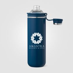 Bouteille gourde personnalisée avec couvercle et poignée en acier inoxydable recyclé 680 ml