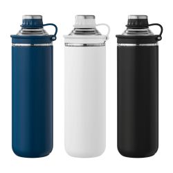Bouteille gourde personnalisée avec couvercle et poignée en acier inoxydable recyclé 680 ml