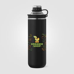 Bouteille gourde personnalisée avec couvercle et poignée en acier inoxydable recyclé 680 ml