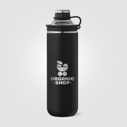 Bouteille gourde personnalisée avec couvercle et poignée en acier inoxydable recyclé 680 ml