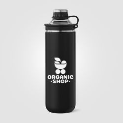 Bouteille gourde personnalisée avec couvercle et poignée en acier inoxydable recyclé 680 ml