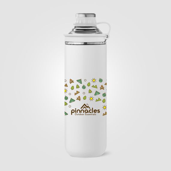 Bouteille gourde personnalisée avec couvercle et poignée en acier inoxydable recyclé 680 ml