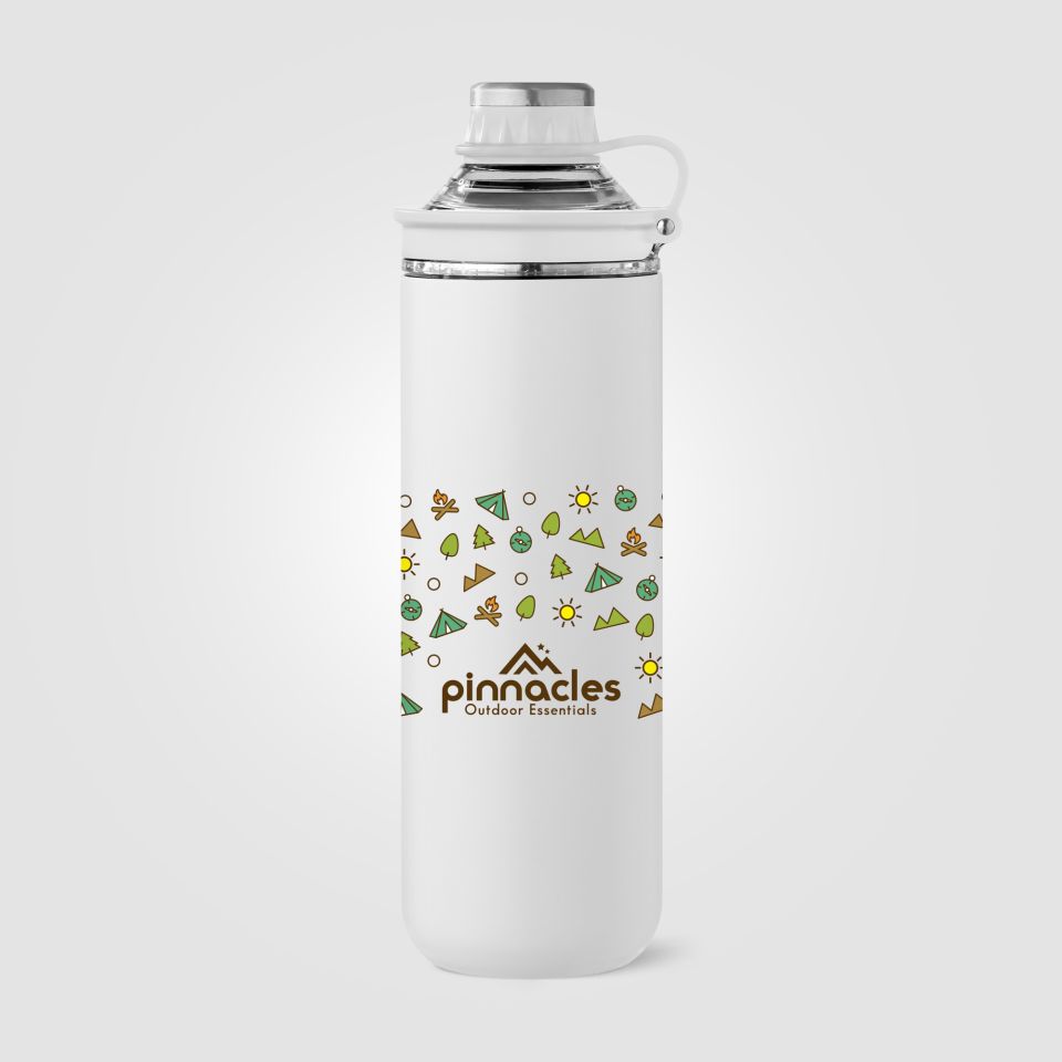 Bouteille gourde personnalisée avec couvercle et poignée en acier inoxydable recyclé 680 ml