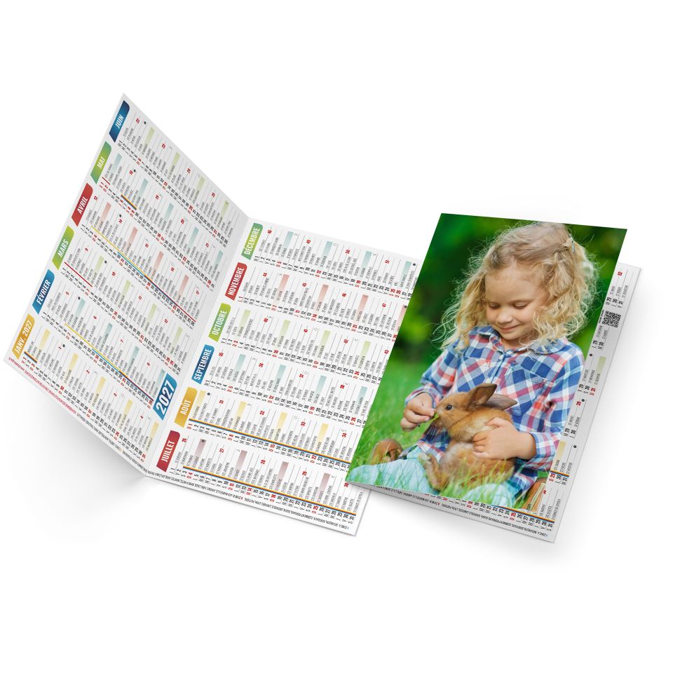 Calendrier de poche personnalisé fabriqué en France Chloé