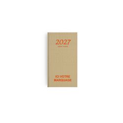 Agendas personnalisables fabriqués en France Semainier Kraft papier recyclé 90x165 mm