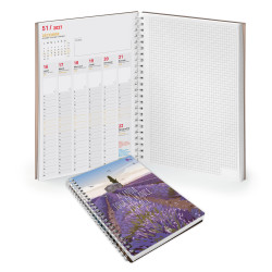 Agenda publicitaire fabriqué en France semainier Script Book spirale