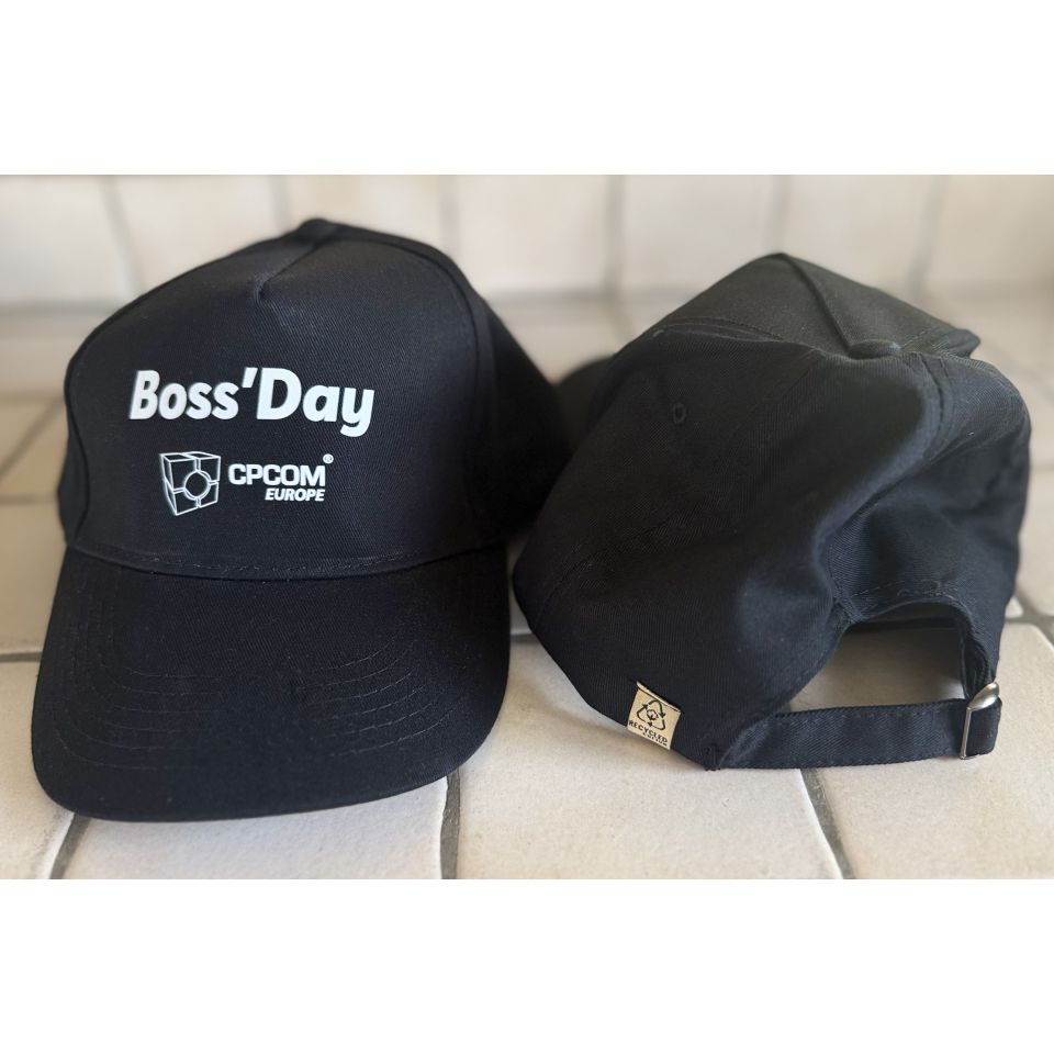 Casquette publicitaire 5 panneaux coton recyclé boucle métal BOSS DAY