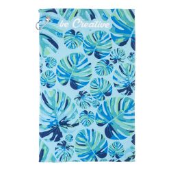 Serviette publicitaire de golf 400 gr/² sublimation avec crochet métal fabriqué en Europe