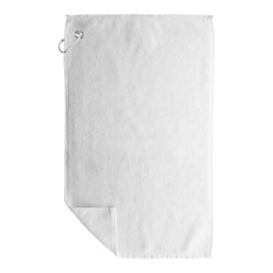Serviette publicitaire de golf 400 gr/² sublimation avec crochet métal fabriqué en Europe