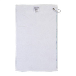 Serviette publicitaire de golf 400 gr/² sublimation avec crochet métal fabriqué en Europe