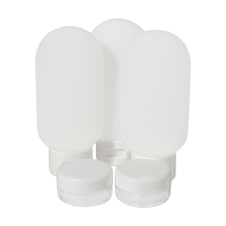 Trousse de voyage publicitaire cosmétique 5 contenants rechargeables