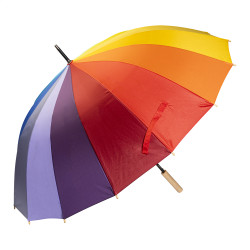 Grand parapluie publicitaire automatique arc en ciel en RPET