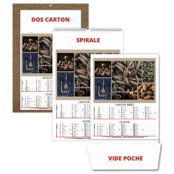 Calendrier personnalisable fabriqué en France 6 feuillets Maë