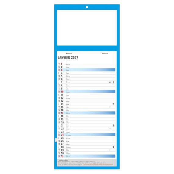 Calendrier personnalisé fabriqué en France 12 feuillets Simple