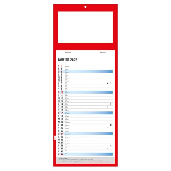 Calendrier personnalisé fabriqué en France 12 feuillets Simple