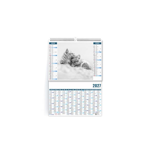 Calendriers personnalisés fabriqués en France 6 feuillets Pole 2 en 1