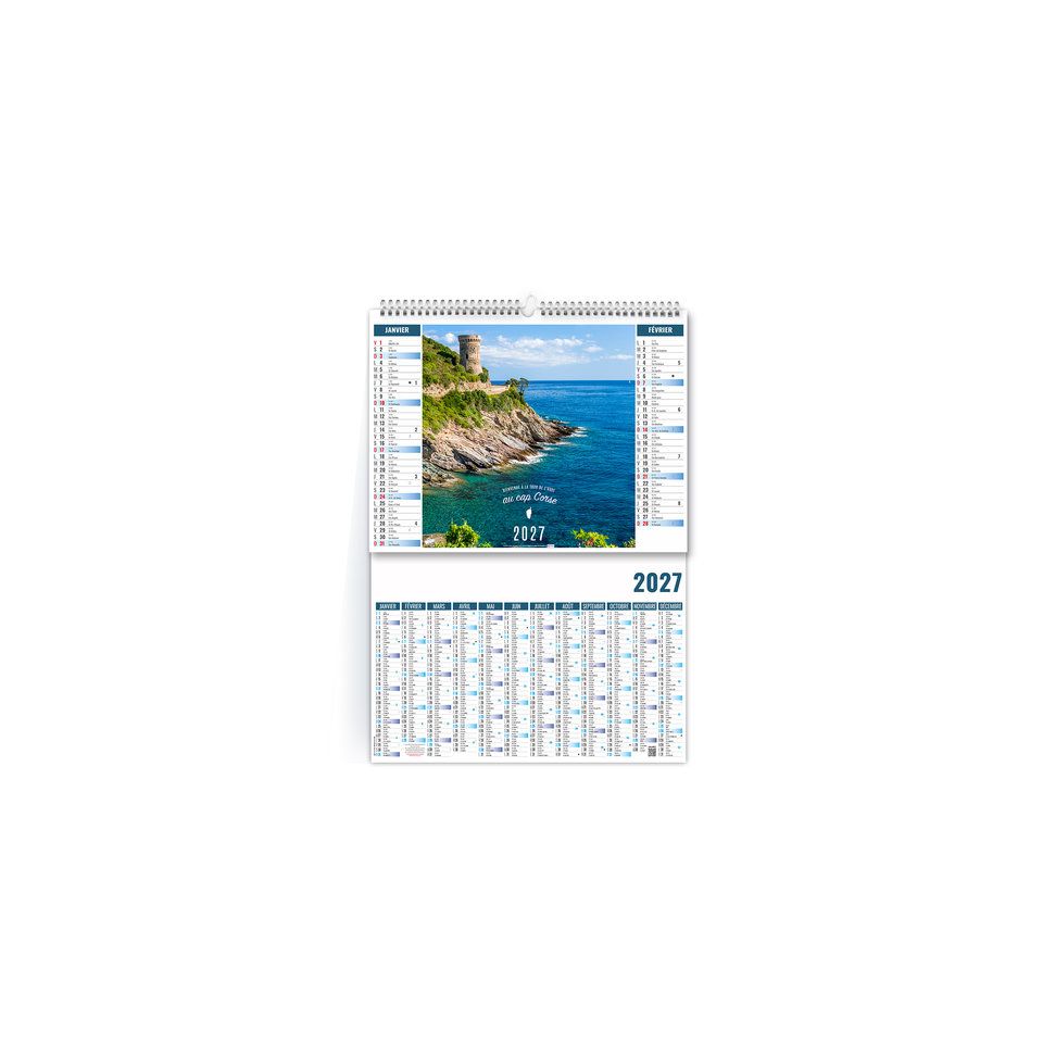 Calendrier personnalisé fabriqué en France 2 en 1 Terra di Sol 6 feuillets