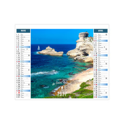 Calendrier personnalisé fabriqué en France 2 en 1 Terra di Sol 6 feuillets