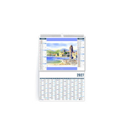 Calendrier publcitaire fabriqué en France 6 feuillets 2 en 1 Lavis