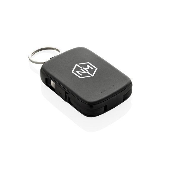 Porte-clés publicitaire powerbank 2000mAh et câbles intégrés Nexo RCS