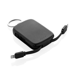 Porte-clés publicitaire powerbank 2000mAh et câbles intégrés Nexo RCS