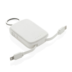 Porte-clés publicitaire powerbank 2000mAh et câbles intégrés Nexo RCS