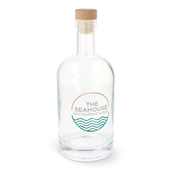 Bouteille en verre 1000 ml personnalisée en quadri