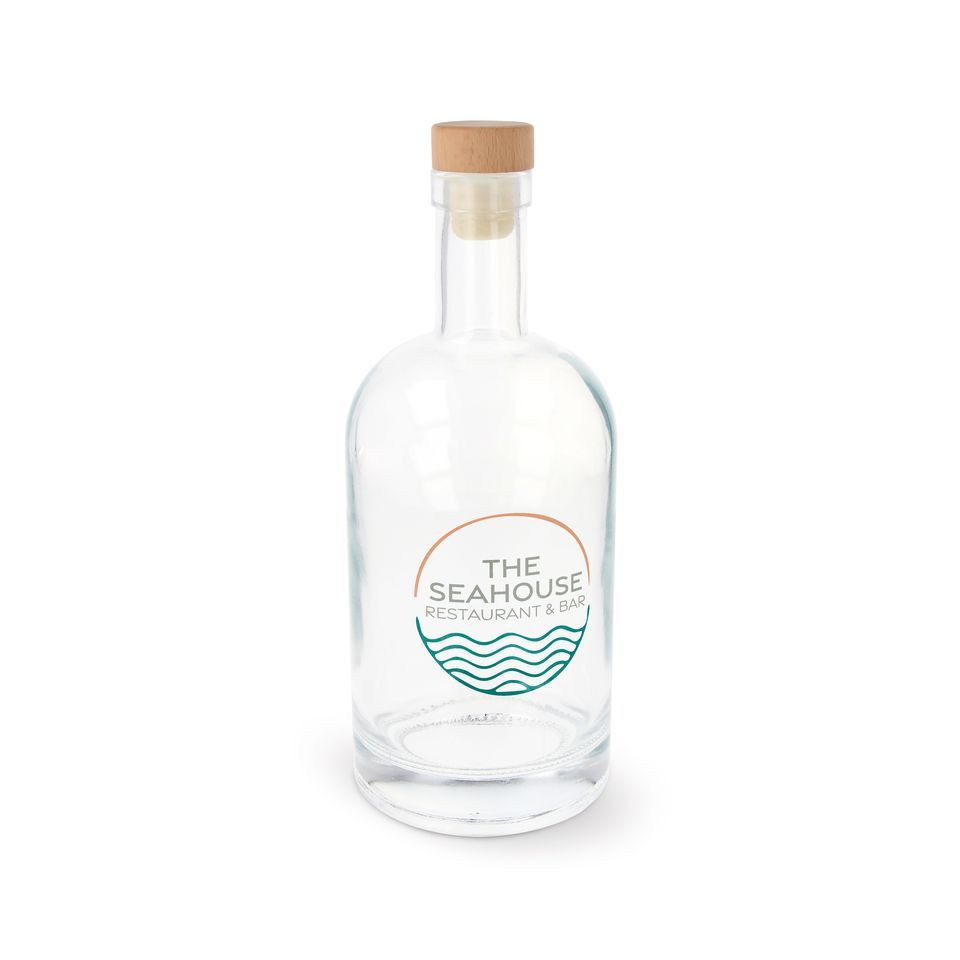 Bouteille en verre 1000 ml personnalisée en quadri