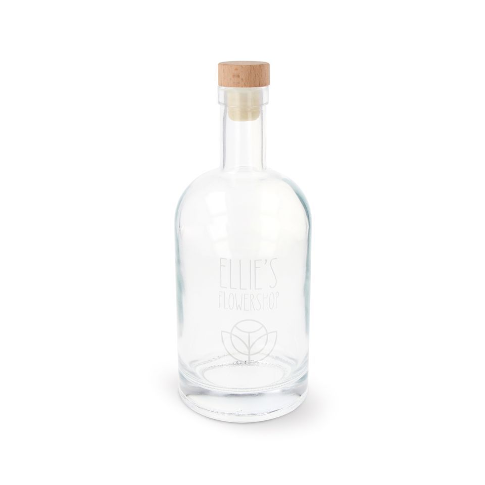 Bouteille en verre 500 ml personnalisée en quadri