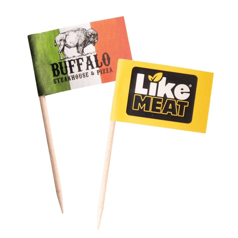 Mini Pique drapeau cocktail personnalisé 70 mm Fabriqué en Europe
