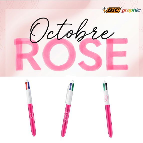 StyloBIC® personnalisable fabriqué en France 4 couleurs Rose