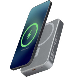 Batterie externe publicitaire magnétique Avis 10 000 mAh en aluminium recyclé RCS