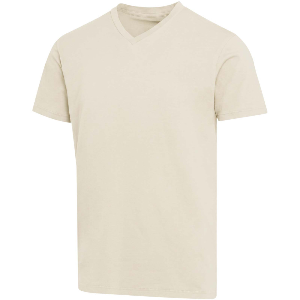 T-shirt publicitaire unisexe en coton bio certifié OCS Balfour à manches courtes et col en V de 200 g/m²