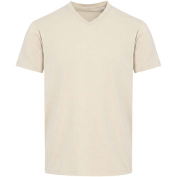 T-shirt publicitaire unisexe en coton bio certifié OCS Balfour à manches courtes et col en V de 200 g/m²
