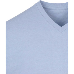T-shirt publicitaire unisexe en coton bio certifié OCS Balfour à manches courtes et col en V de 200 g/m²