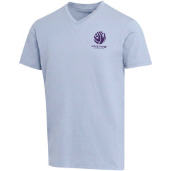 T-shirt publicitaire unisexe en coton bio certifié OCS Balfour à manches courtes et col en V de 200 g/m²