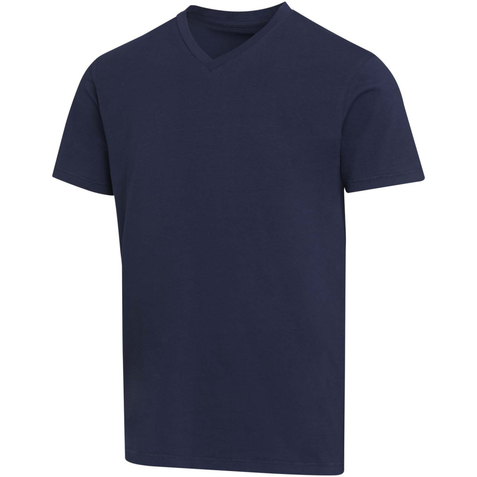 T-shirt publicitaire unisexe en coton bio certifié OCS Balfour à manches courtes et col en V de 200 g/m²